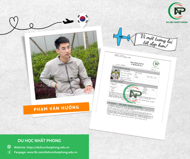Văn Hướng nhận visa du học Hàn Quốc